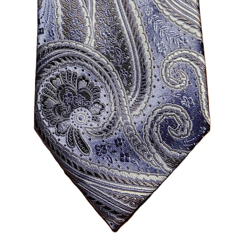 Resilio Blue Paisley Pattern‎ 100 Percent Silk Mens Tie 57"x4" Preppy, Formal